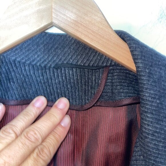 Dartmoor Vintage 50s 60s Mens Trench Coat Size 48 Regular Gray Black Wool Tweed - Picture 8 of 16